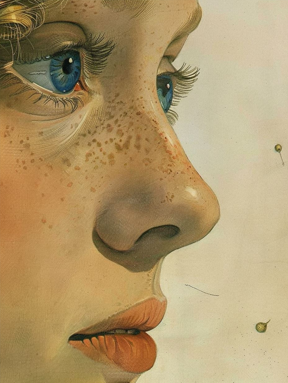 Vintage Freckled Portrait Study - Image 4
