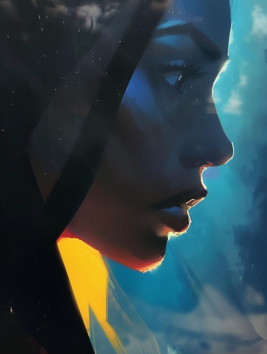 Ethereal Shadows in Neon Glow - Image 2