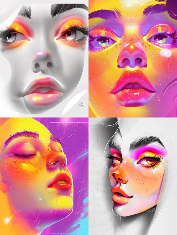 Neon Dreams: Digital Portrait Studies