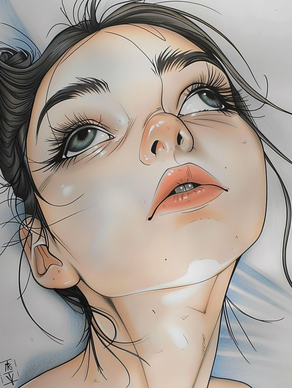 Ethereal Gaze Digital Portrait Study - Image 1
