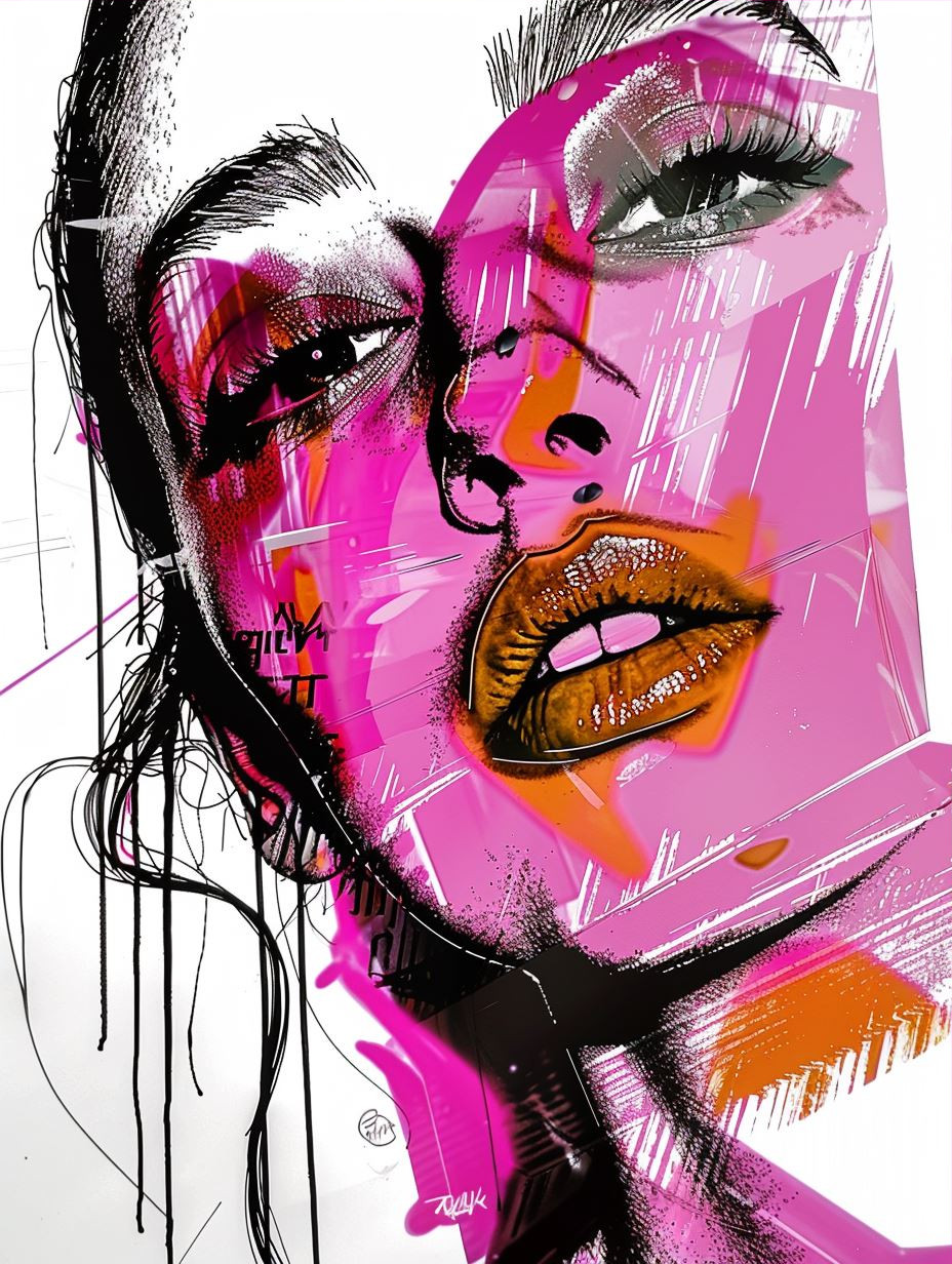 Neon Visions: Abstract Female Portraits - Image 3