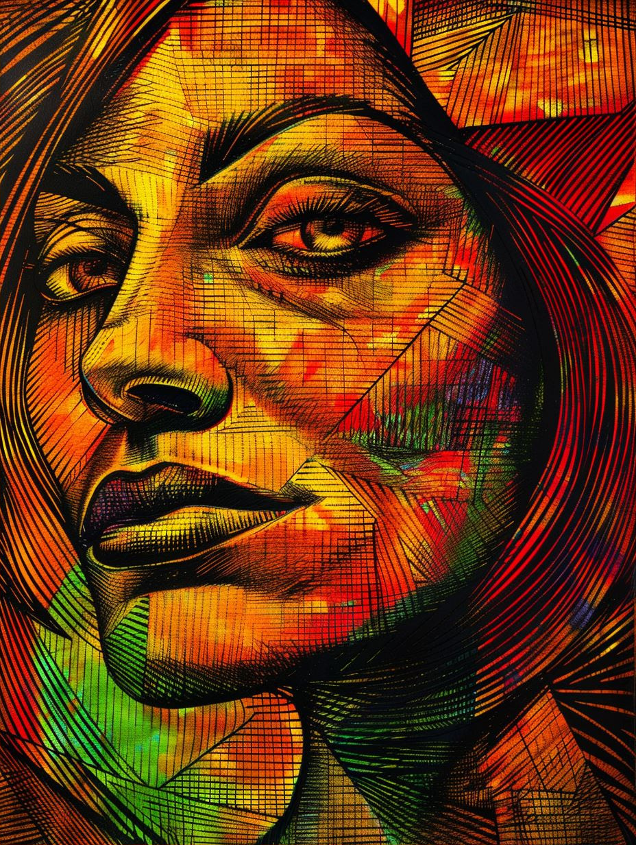 Vibrant Prismatic Portrait Study - Image 2