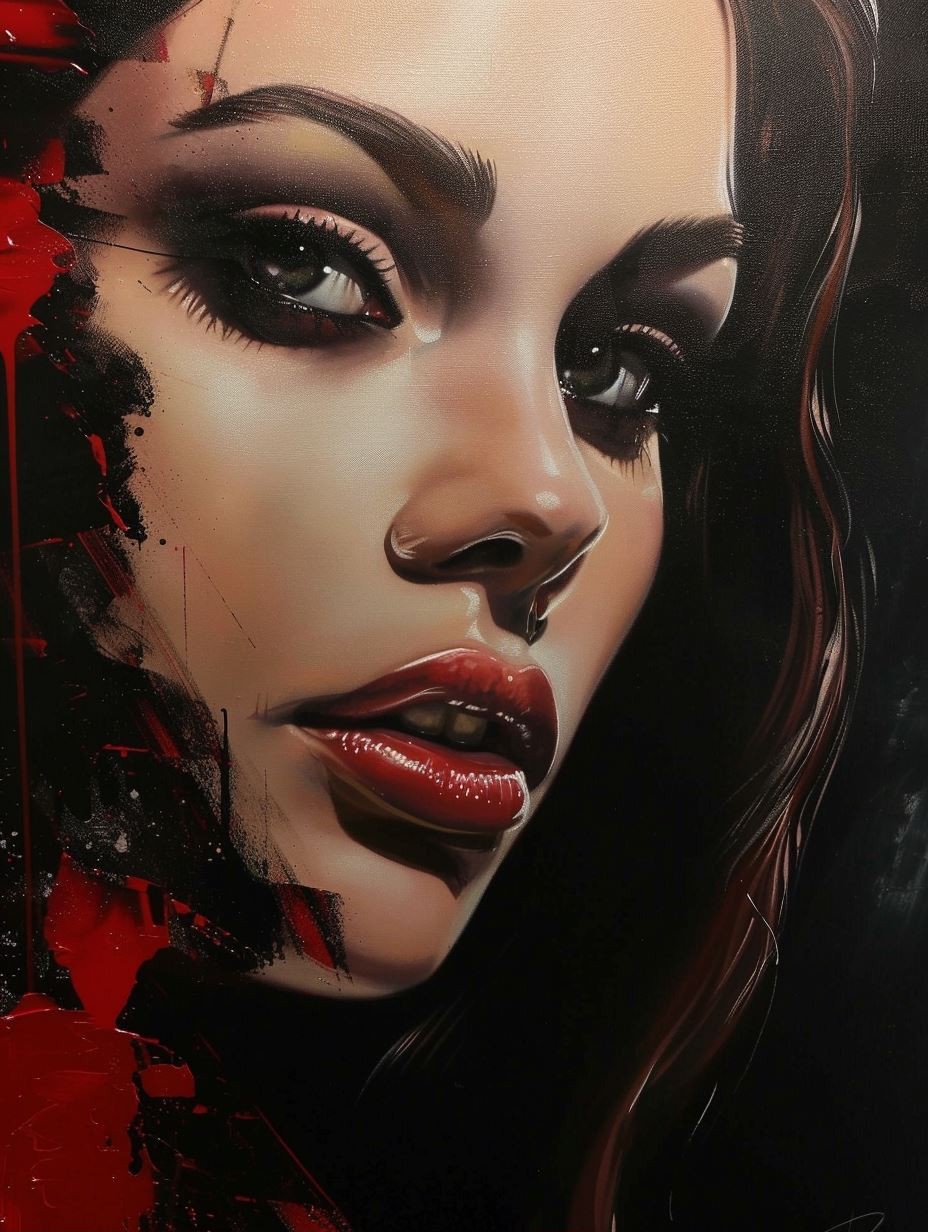 Crimson Shadows Gothic Portrait - Image 1