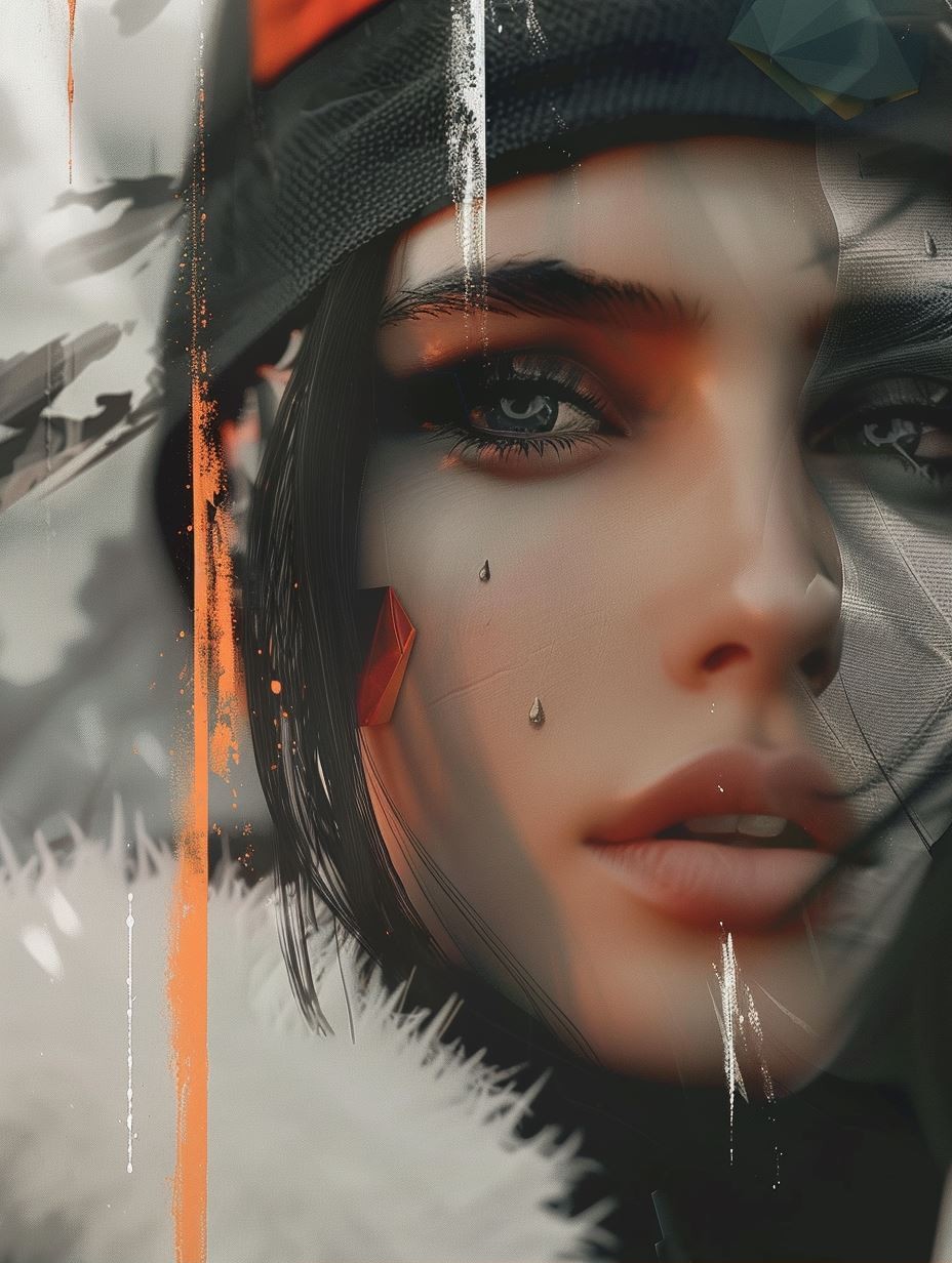 Cybernetic Winter Melancholy Portrait - Image 1