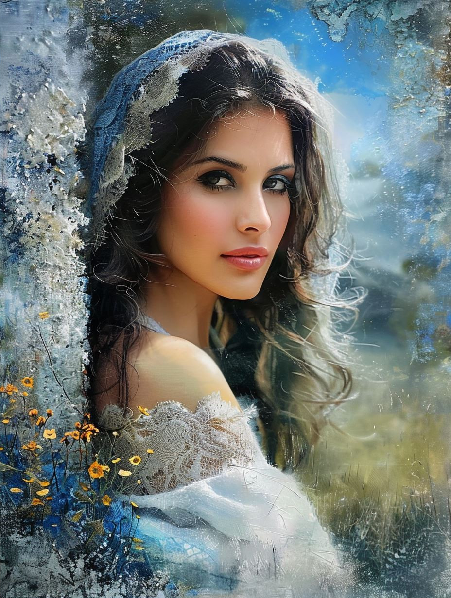 Ethereal Gaze in Textured Blue - Image 2
