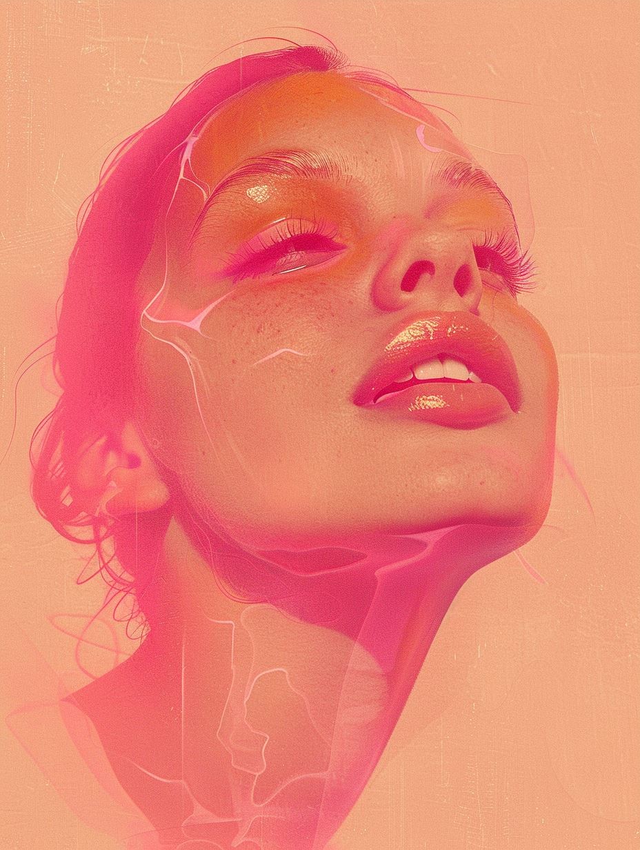Ethereal Neon Pastel Portrait - Image 3