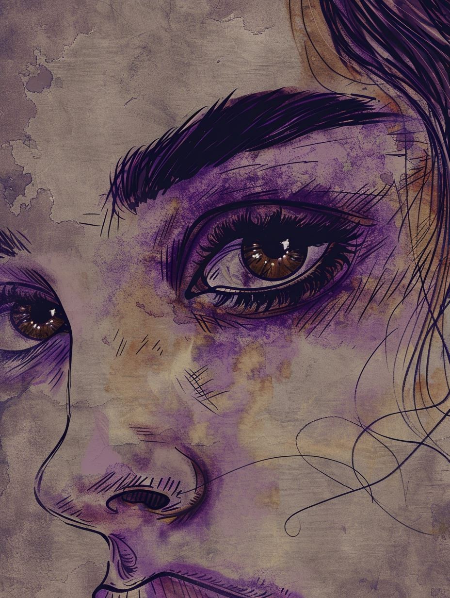 Ethereal Violet Grunge Portrait - Image 3