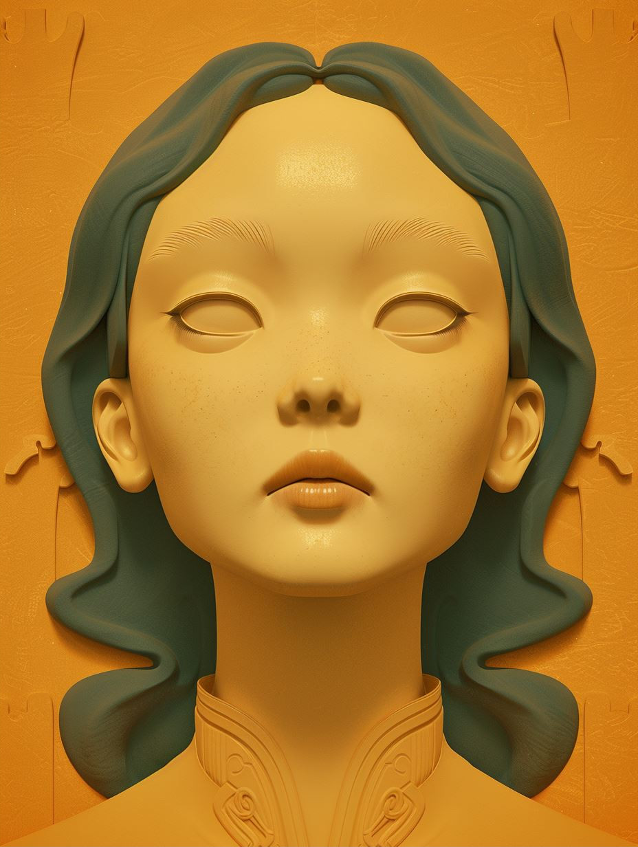 Serene Golden Bas Relief - Image 2