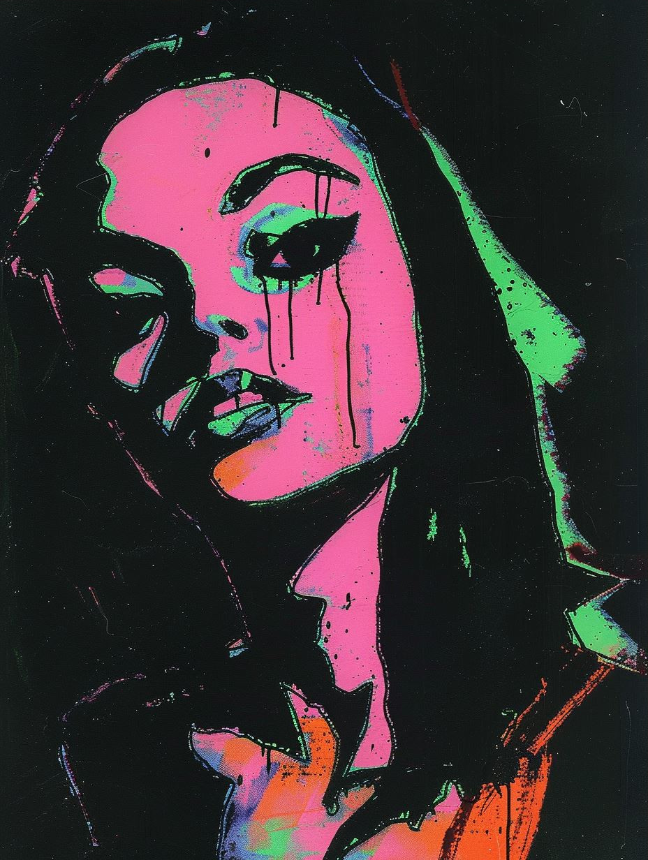 Noir Halftone Gothic Portrait - Image 3