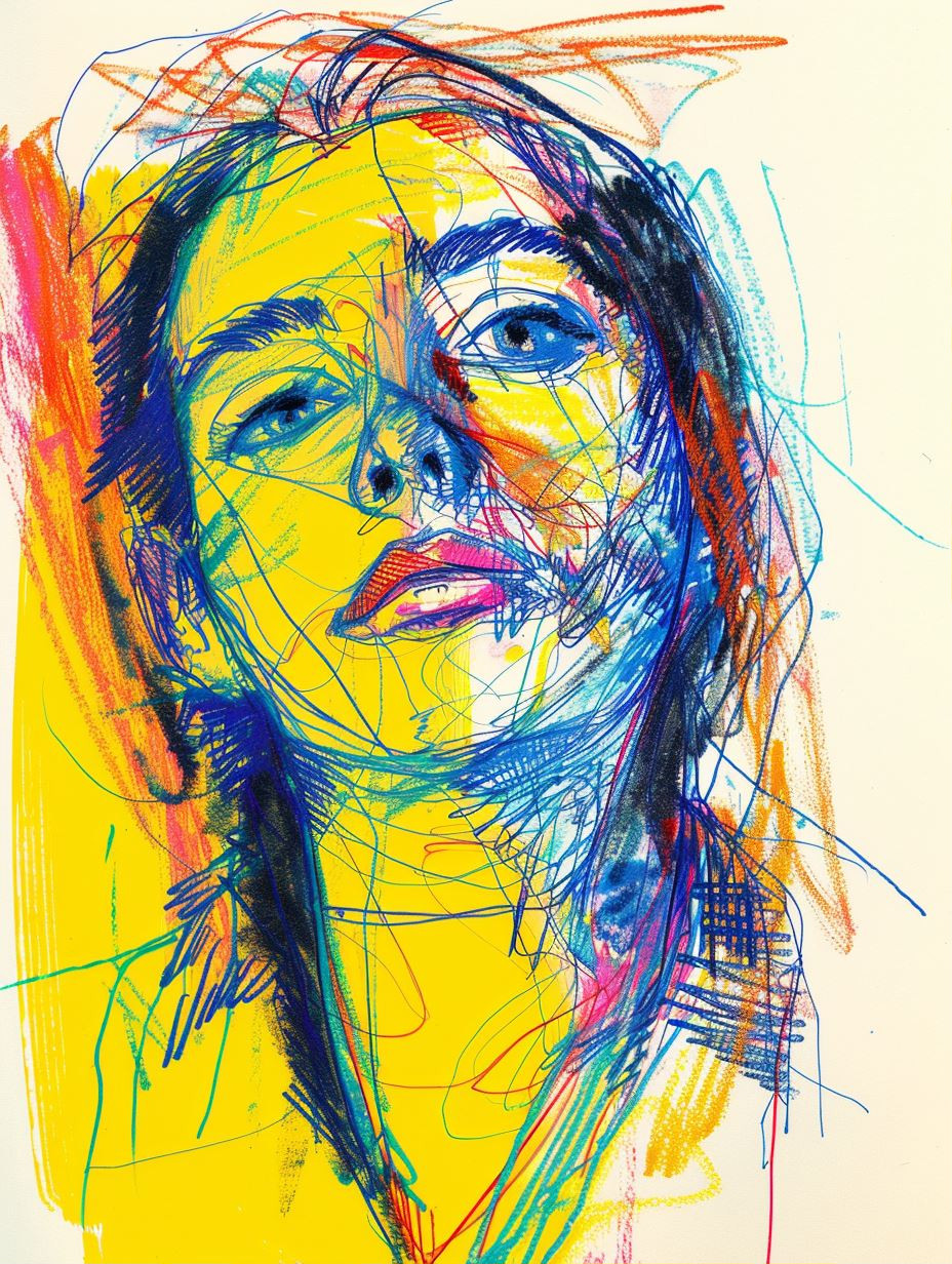 Vibrant Expressive Portrait Sketches - Image 1