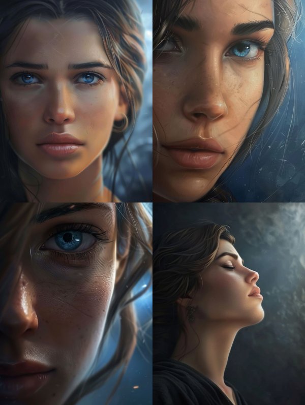 Ethereal Gaze: A Study in Blue