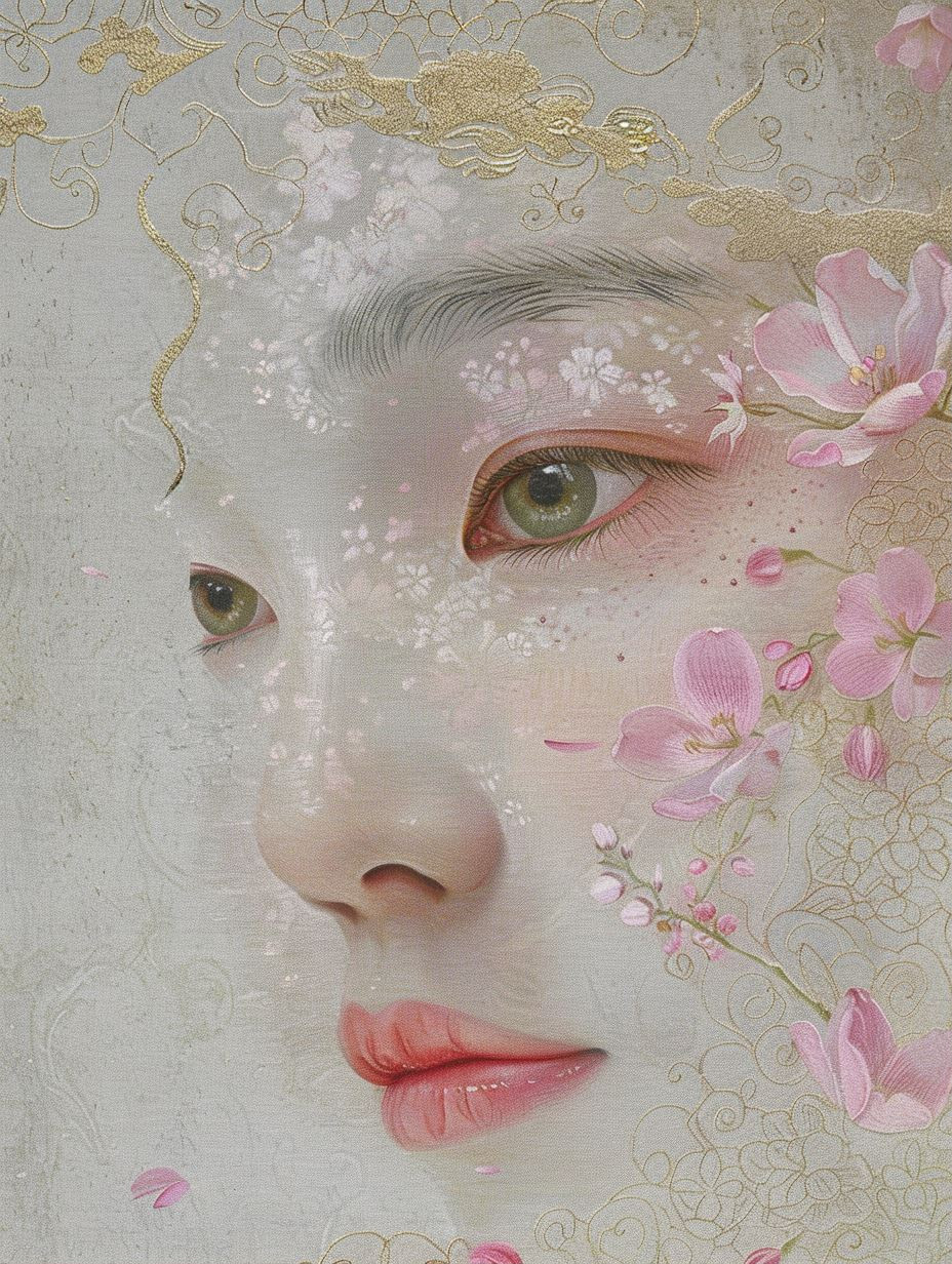 Ethereal Blooms: A Surreal Portrait Study - Image 1