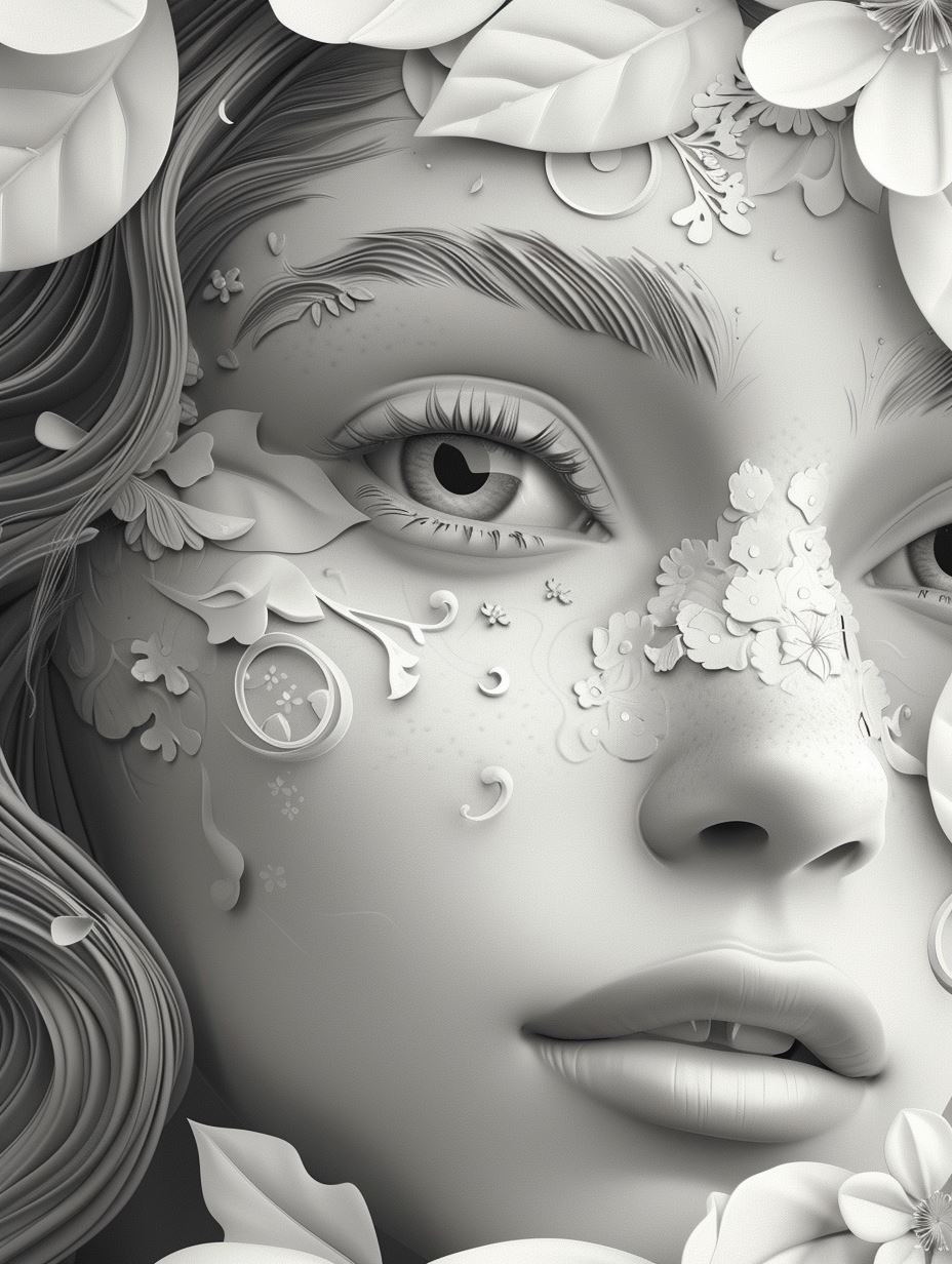 Ethereal Monochrome Bloom - Image 2