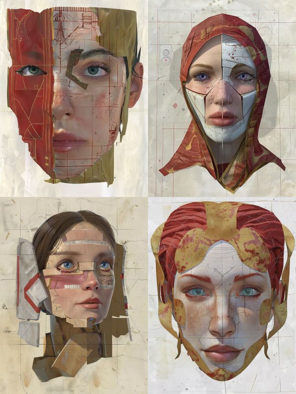 Fragmented Surrealist Portrait Studies