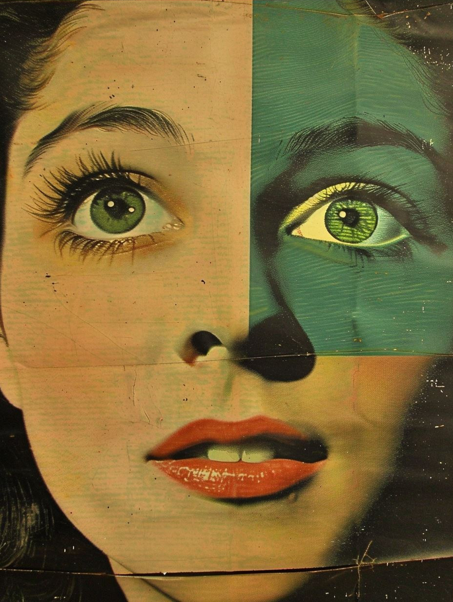 Fragmented Vintage Collage Portrait - Image 3
