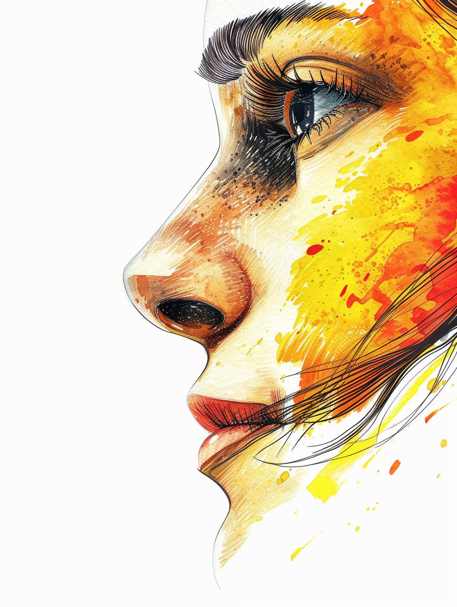 Vibrant Watercolor Portrait Studies - Image 2