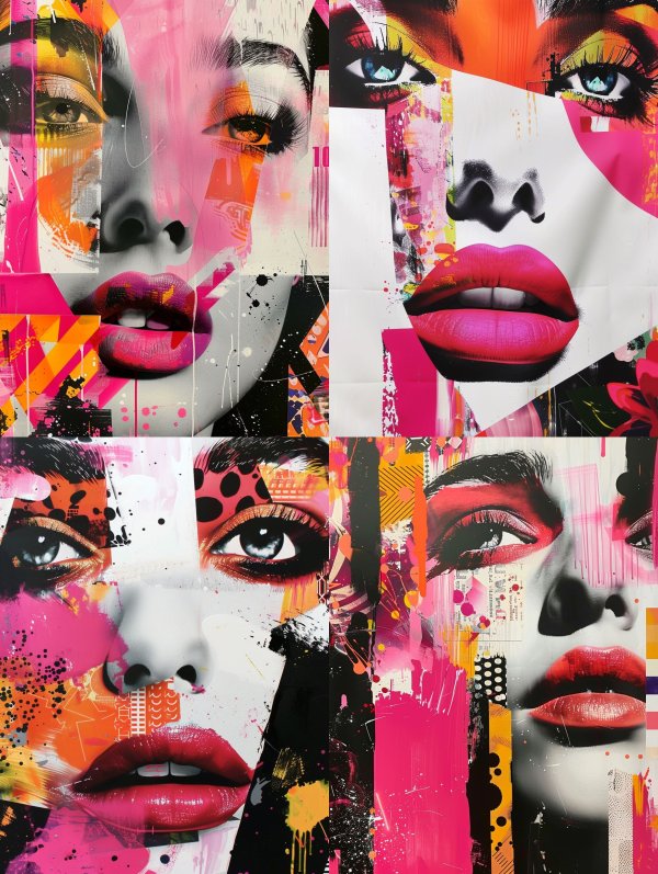 Neon Fragments of Feminine Beauty