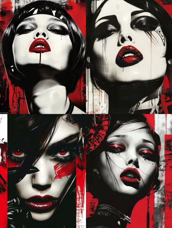 Dark Gothic Crimson Noir Portraits