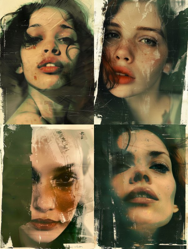Melancholic Echoes in Mixed Media