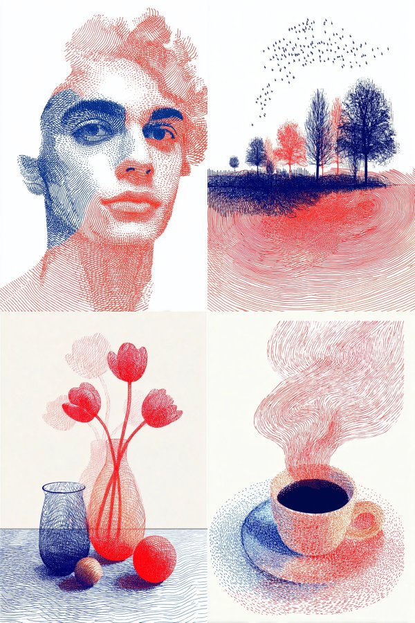 Chromatic Line Portrait