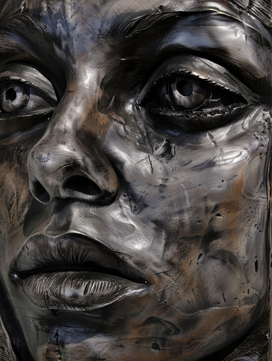 Molten Obsidian Sculpted Portrait - Image 3