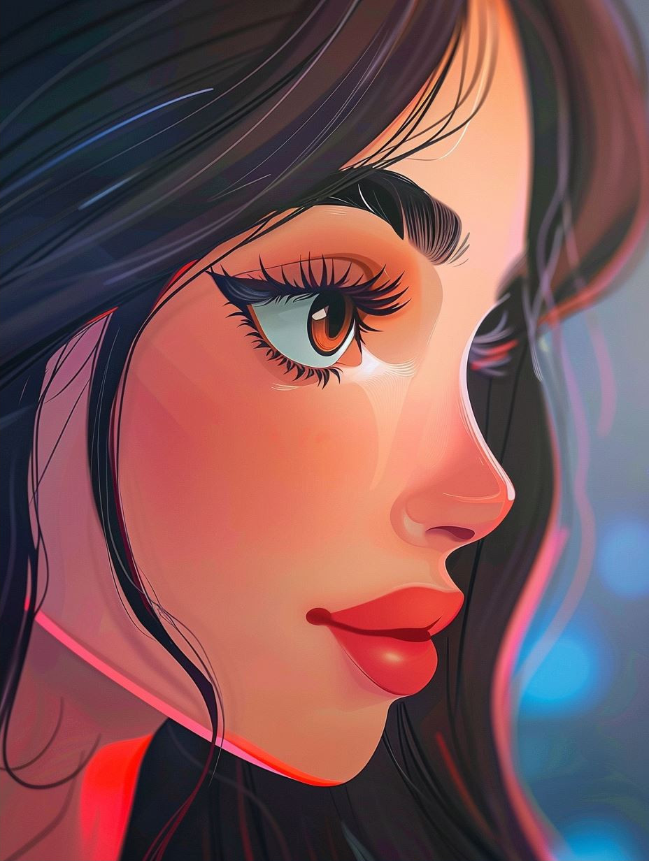 Digital Art Portraits of Expressive Young Women - Image 2