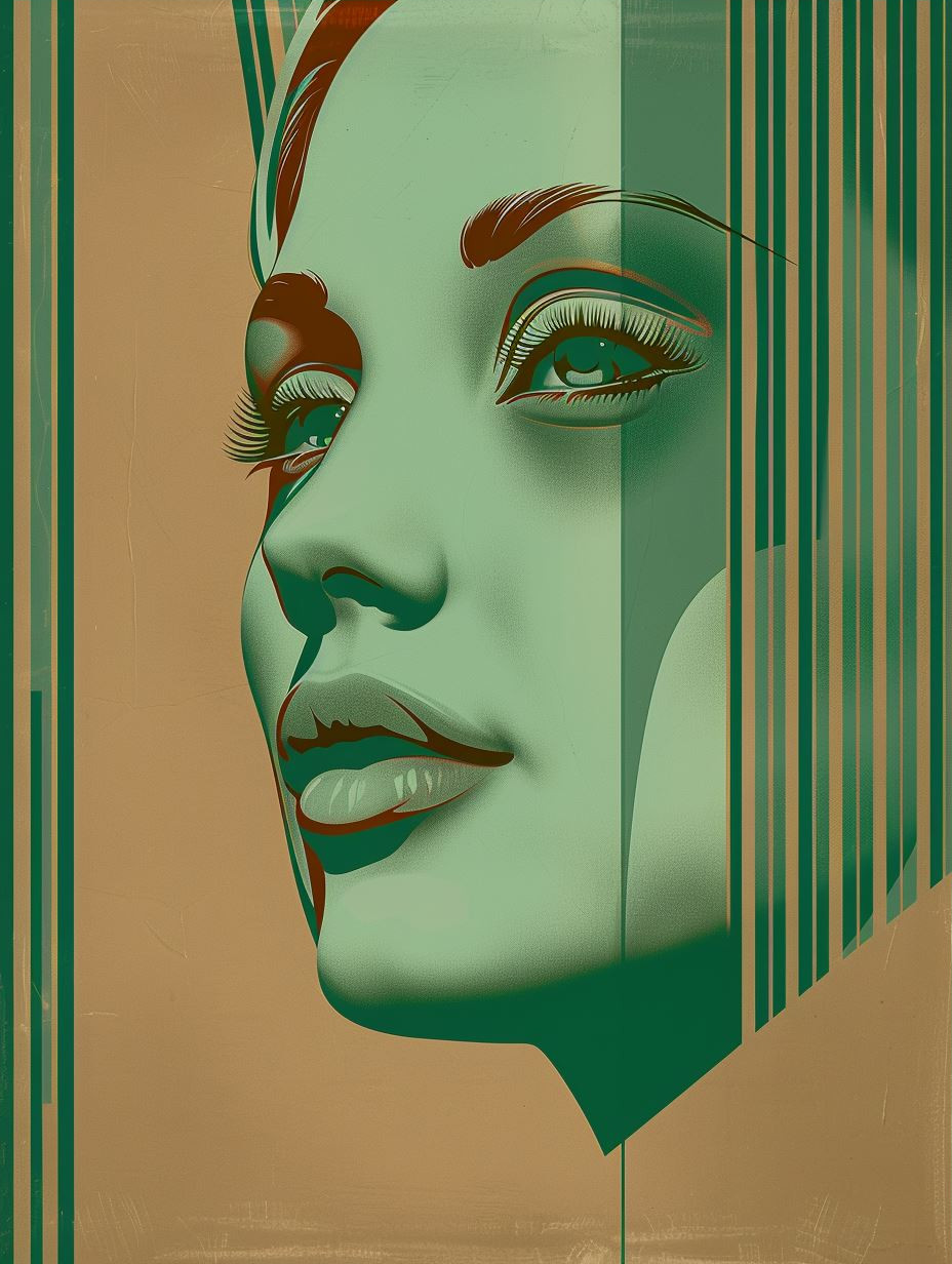 Retro Futurist Teal Portraits - Image 3