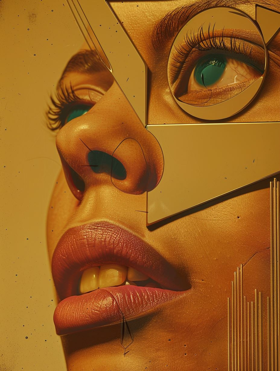 Fragmented Golden Gaze - Image 1
