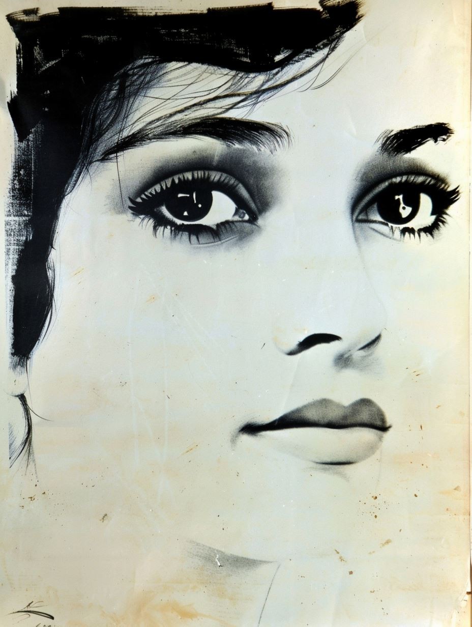 Mysterious Noir Lace Portrait - Image 3