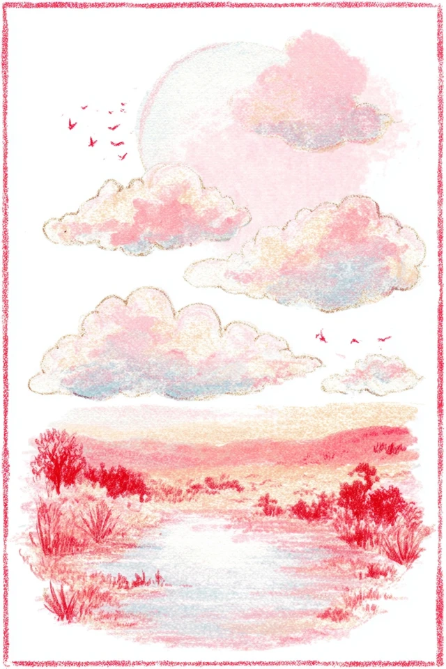 Crimson Watercolor Muse - Image 2