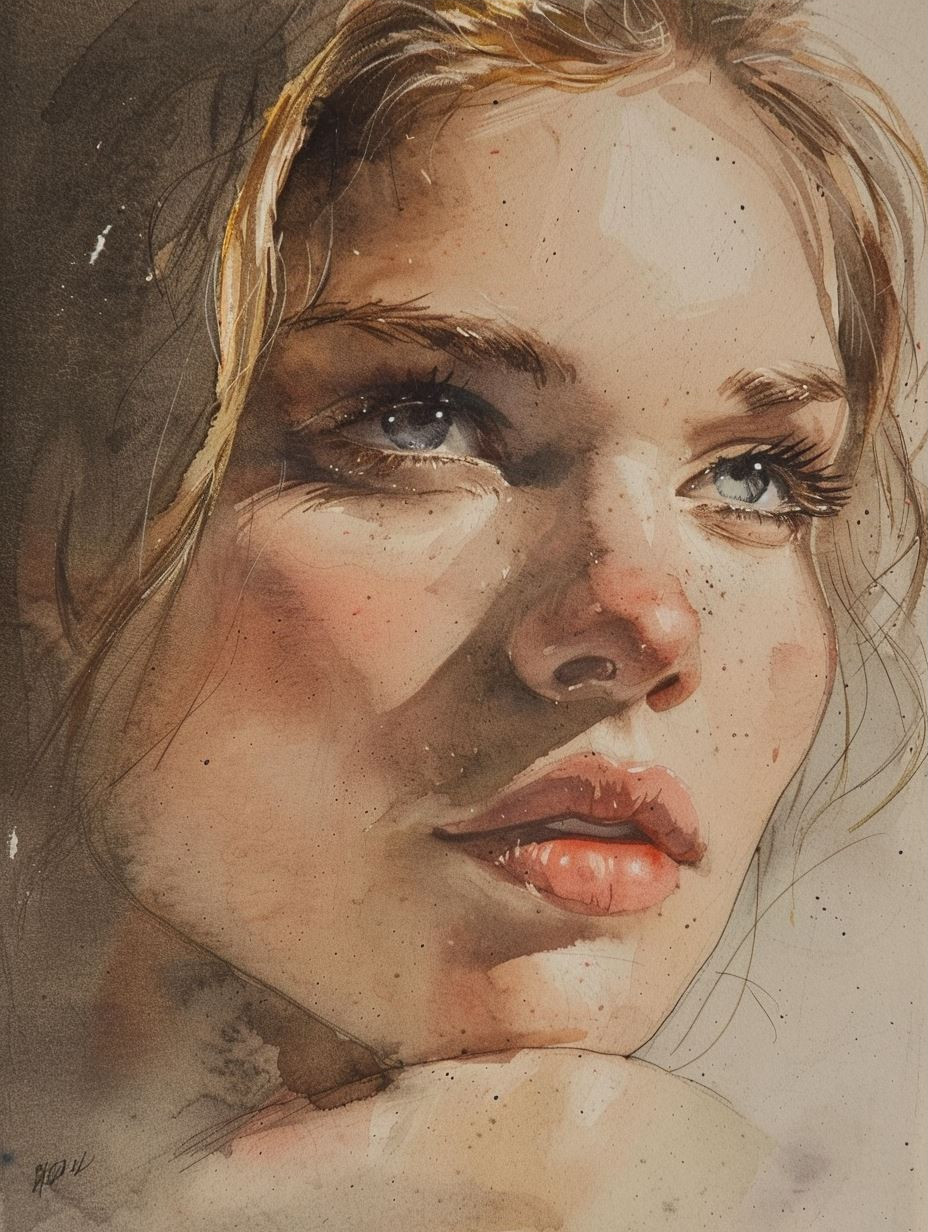 Ethereal Watercolor Portraits of a Woman - Image 3