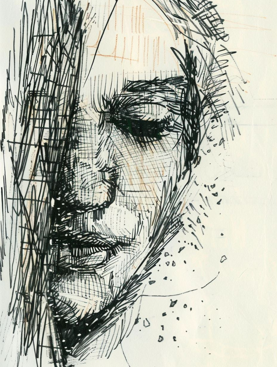 Abstract Mixed Media Portrait Studies - Image 3