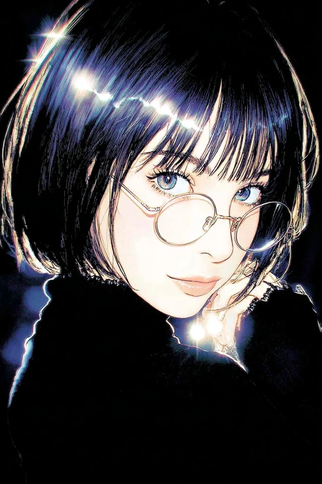 Midnight Blue Anime Aesthetic Collage - Image 1