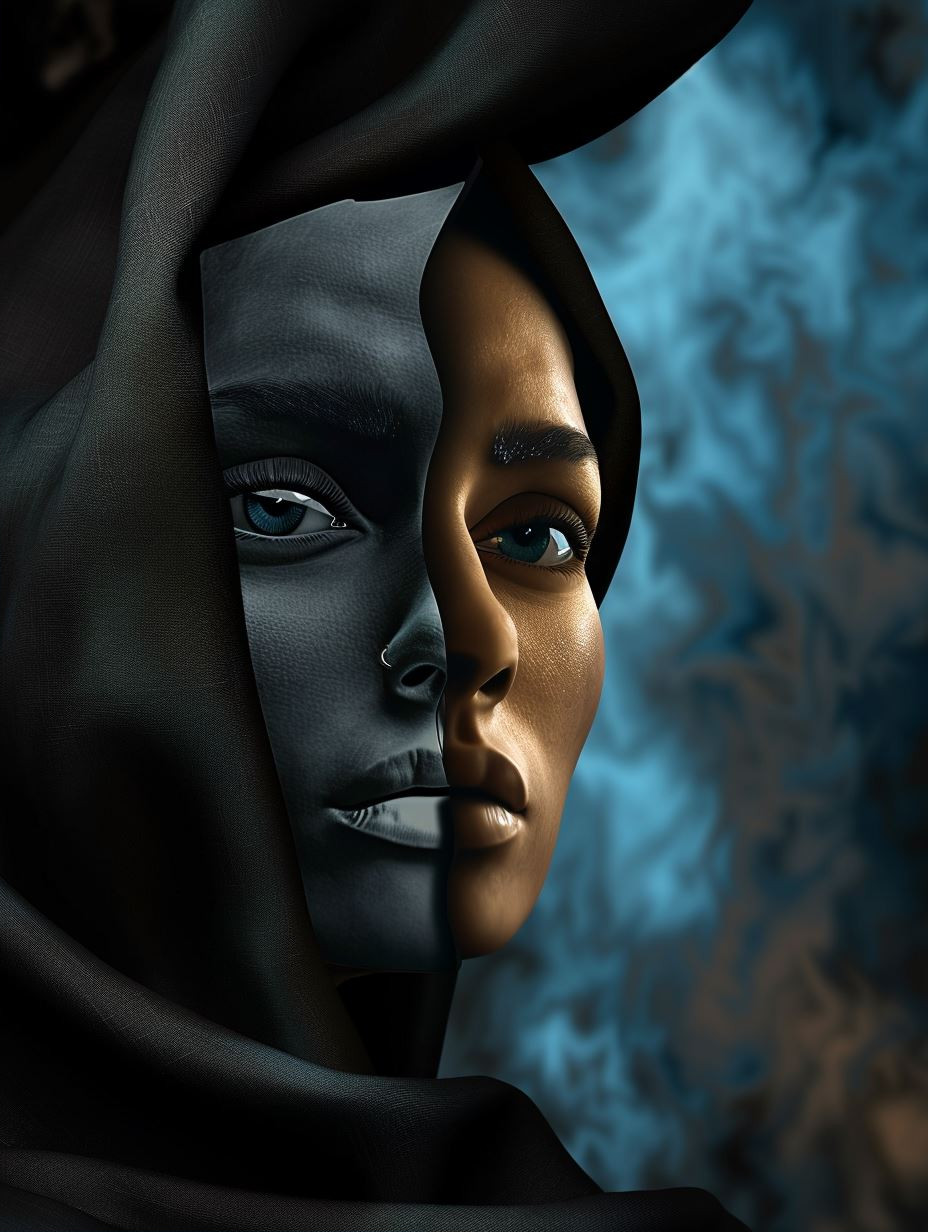 Ethereal Gaze in Cosmic Mist - Image 2