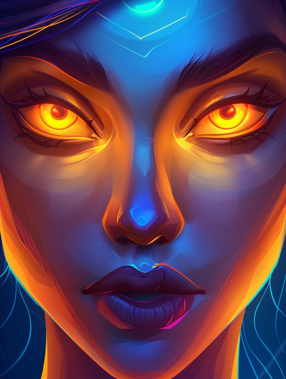 Neon Glow Ethereal Portrait - Image 2