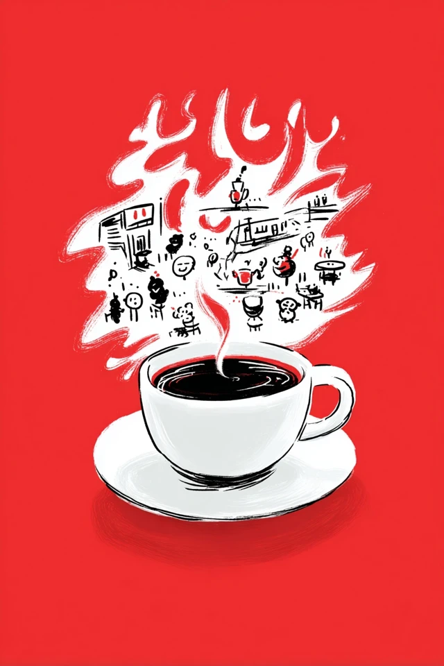 Bold Red and White Digital Art Series - Image 4