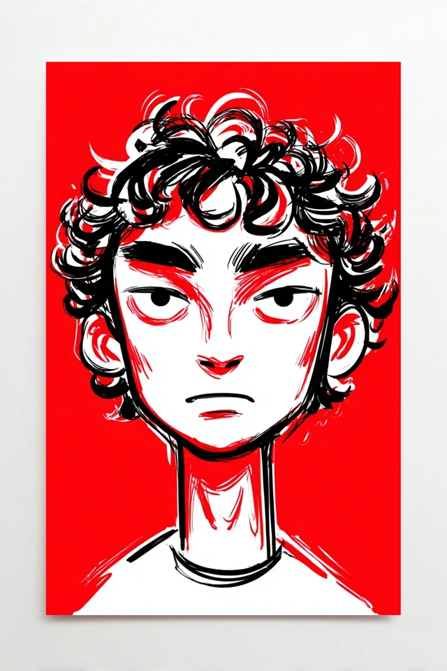 Bold Red and White Digital Art Series - Image 1