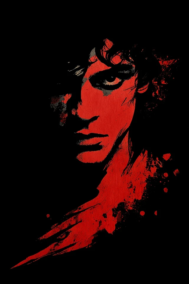 Crimson Shadow Portrait - Image 1