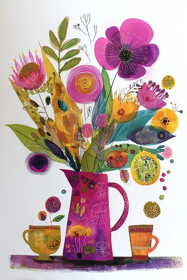 Whimsical Floral Dreams Art Collection - Image 3