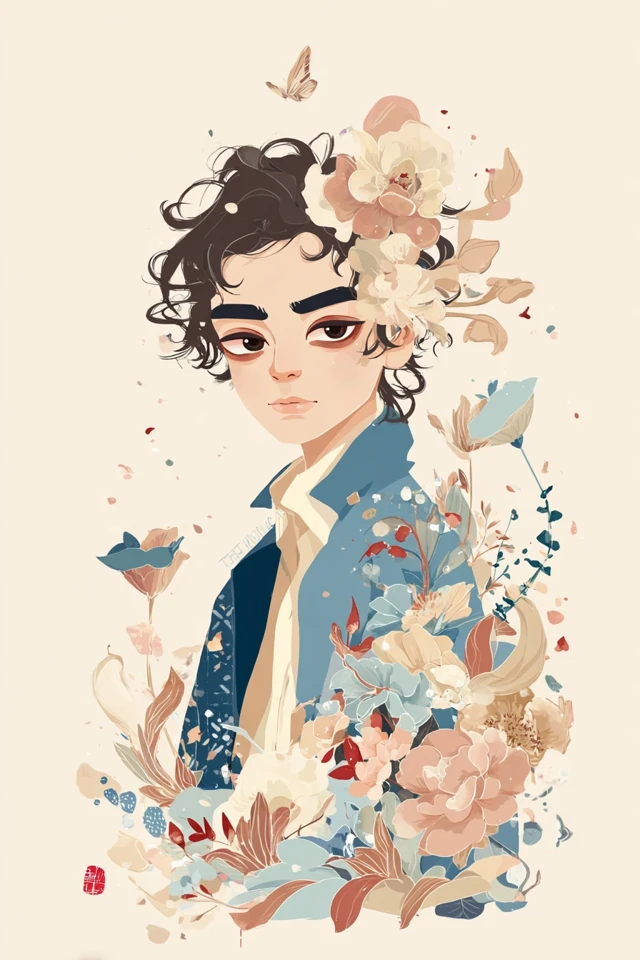 Ethereal Blue Floral Dreamscapes - Image 1