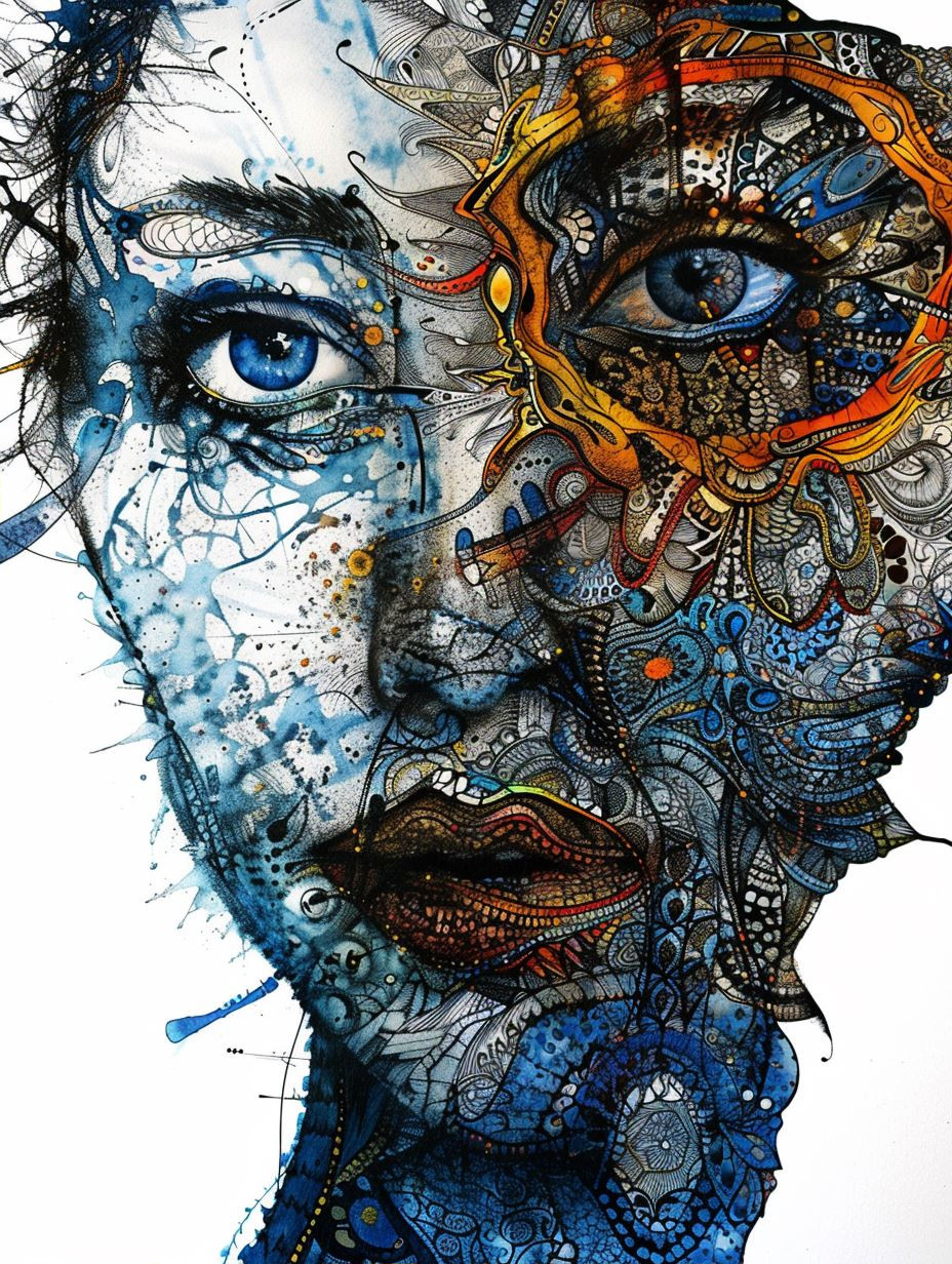 Azure Butterfly Dream Portrait - Image 2