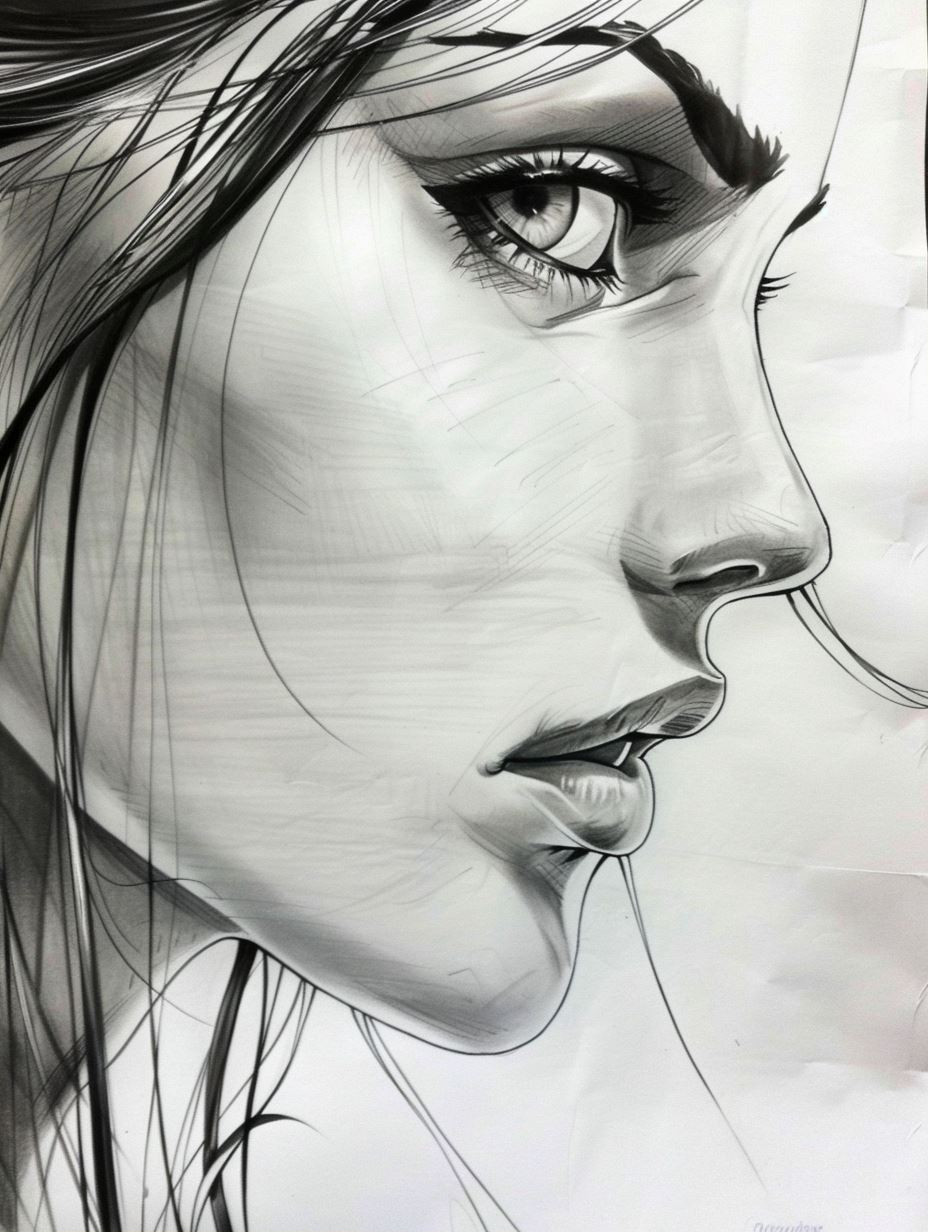 Monochrome Muse Sketch - Image 1