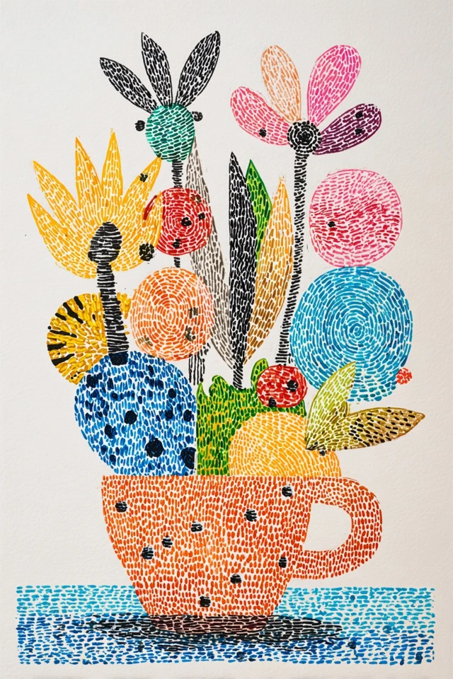 Chromatic Pointillist Portrait - Image 3