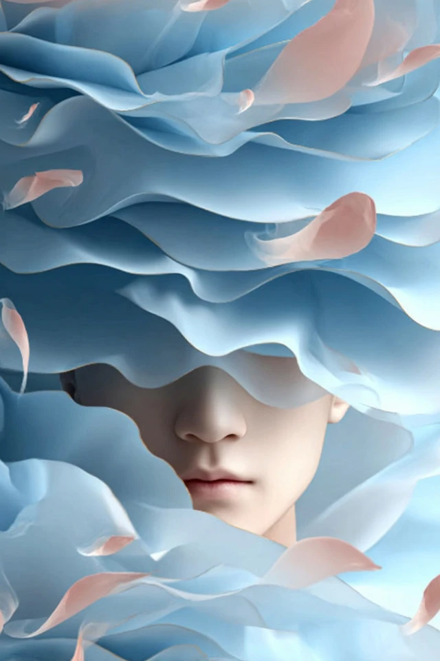 Ethereal Blue Dreams in Surreal Art - Image 1