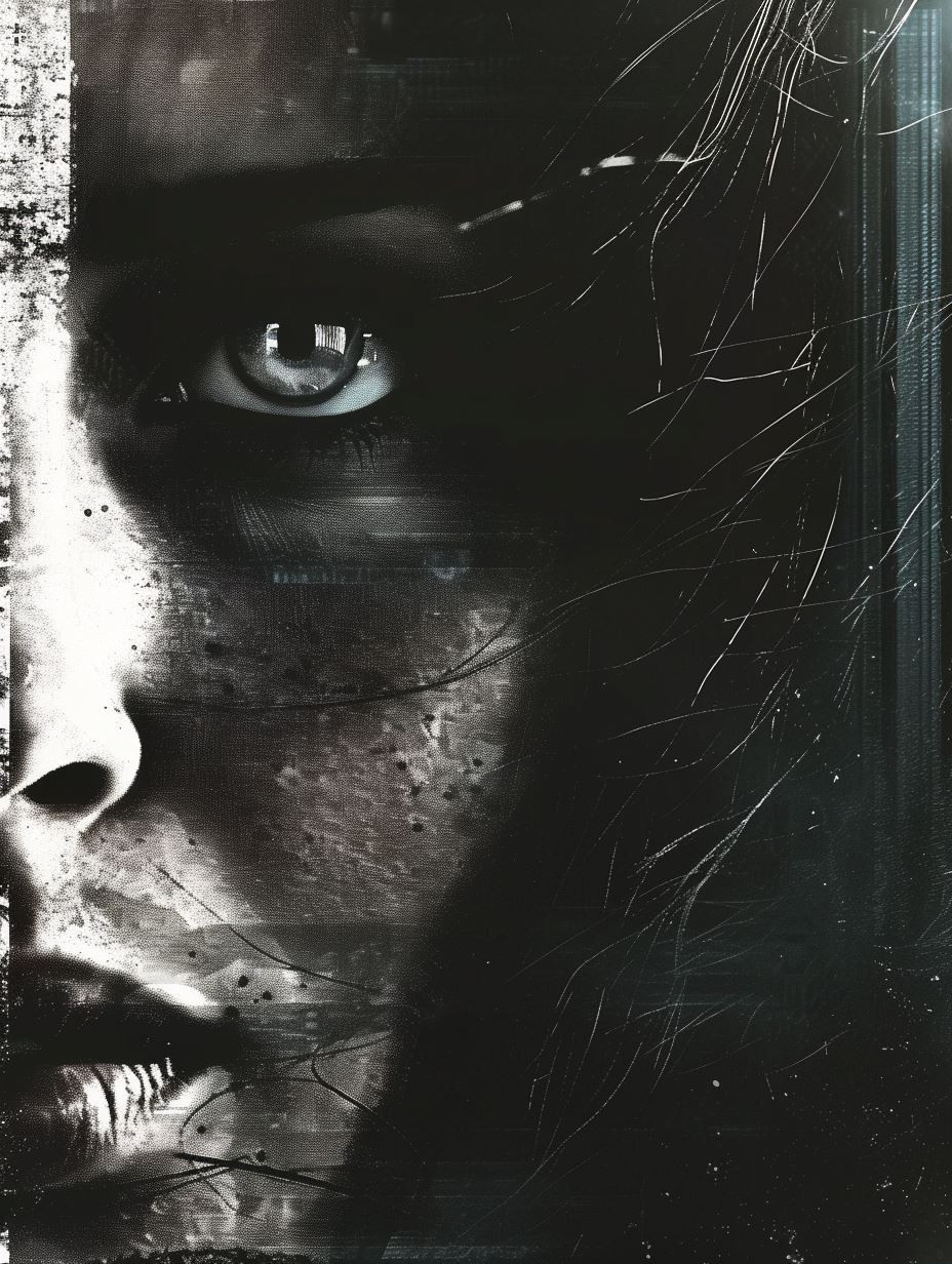 Scratched Noir Portrait - Image 2