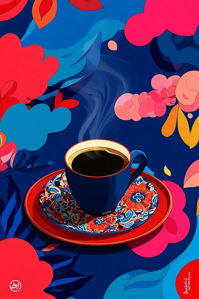 Vibrant Dreams in Cobalt and Crimson - Image 4