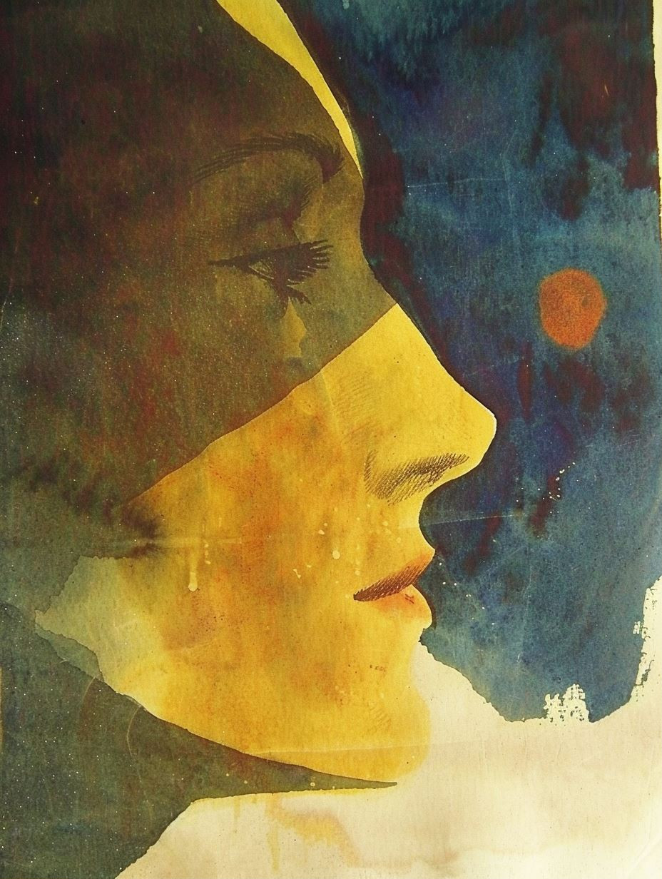 Ethereal Watercolor Profile Portraits - Image 1