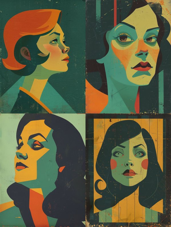 Geometric Portraits in Bold Color