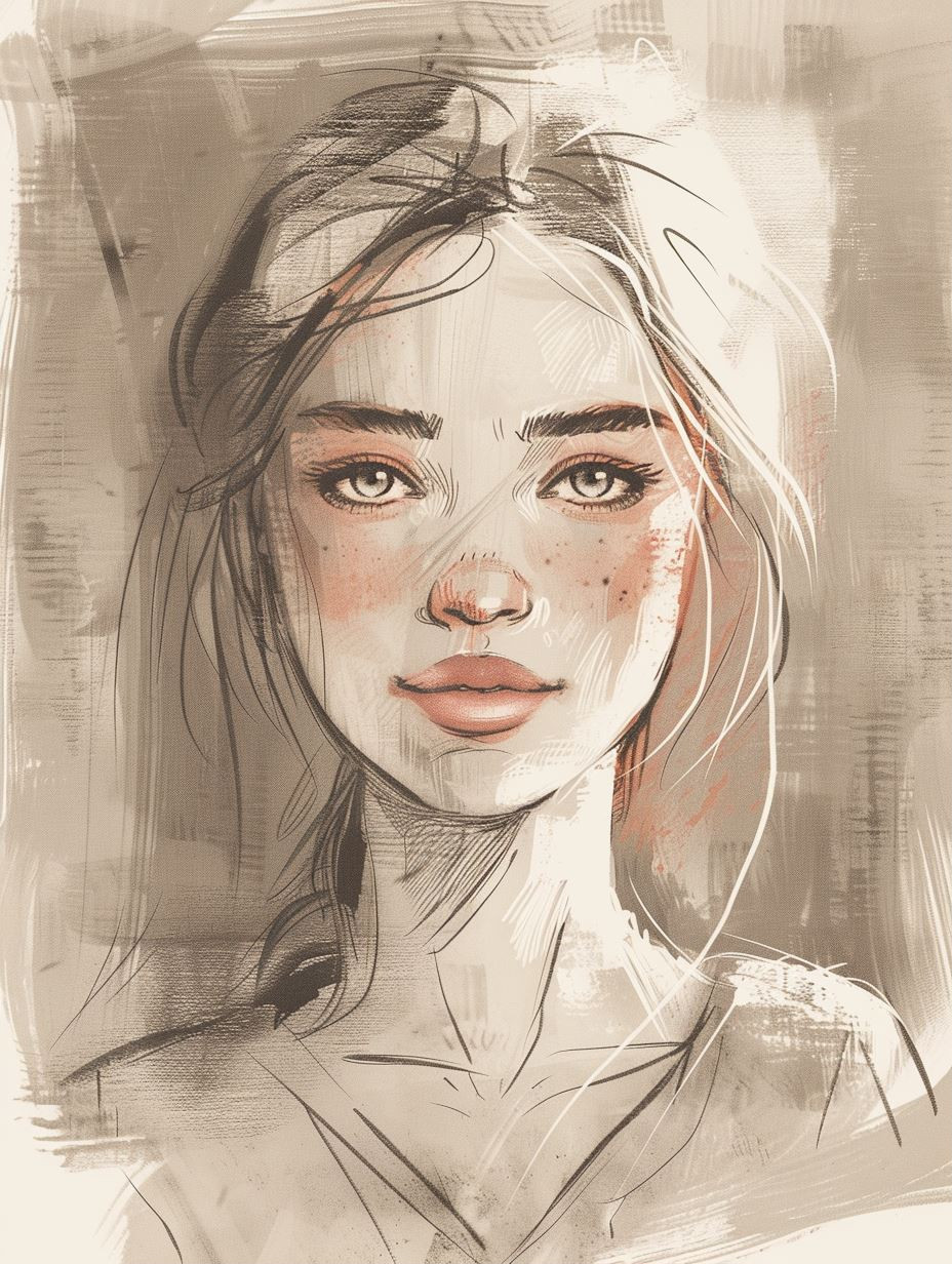 Ethereal Whispers in Charcoal and Ochre - Image 1