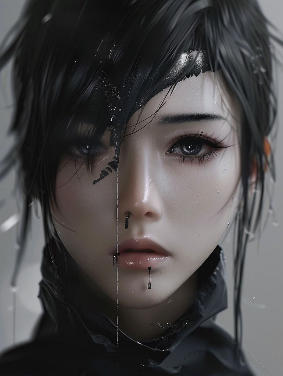 Fragmented Soul in Monochrome - Image 3